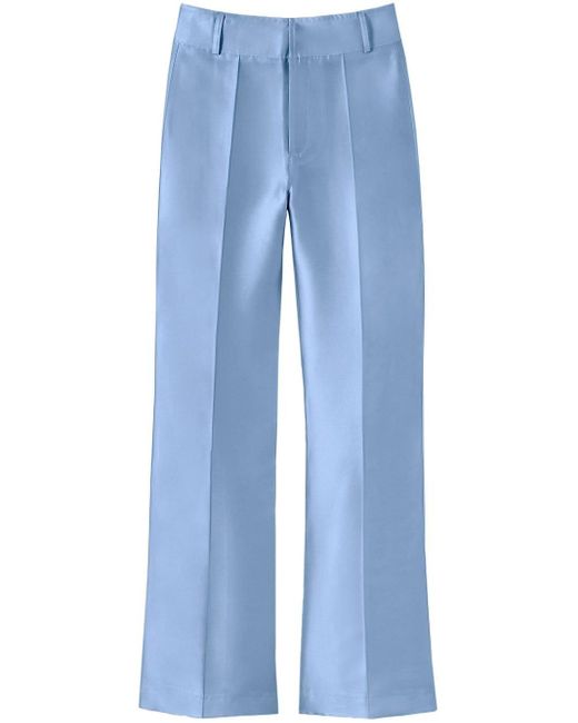 D'Estree Blue Yoshi Pressed-crease Trousers