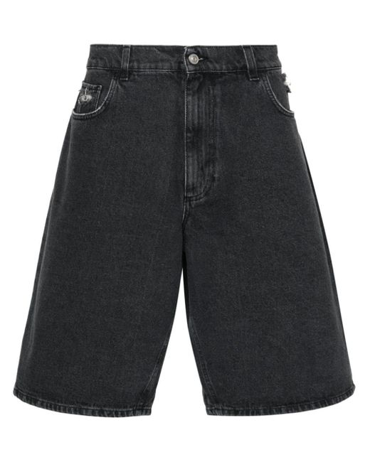 1017 ALYX 9SM Gray Denim Shorts With A Worn Effect for men