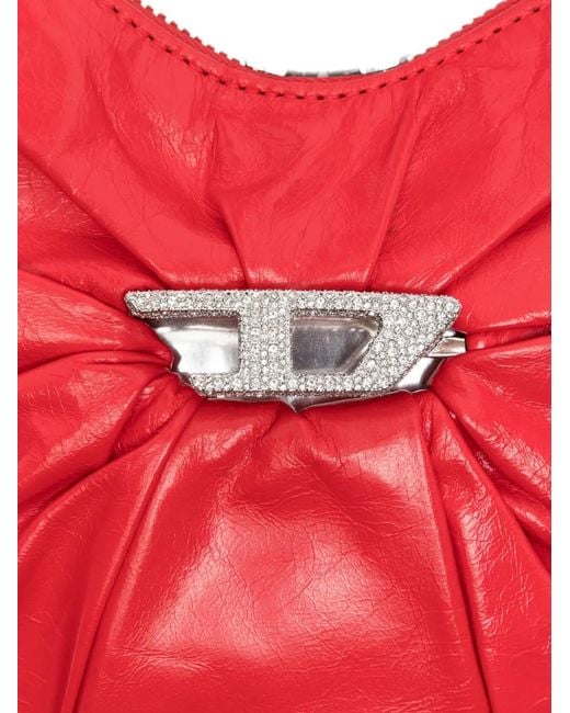 DIESEL Red Scrunch-D Heart Crossbody Bag