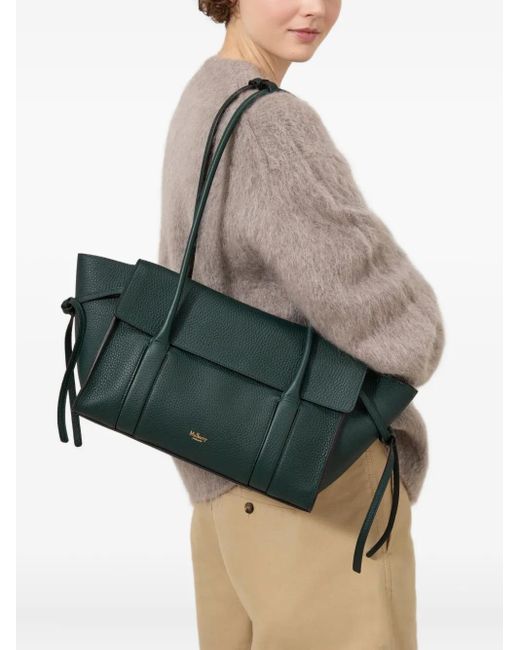 Mulberry Black Small Soft Bayswater Grain-Leather Tie-Detail Shoulder Bag