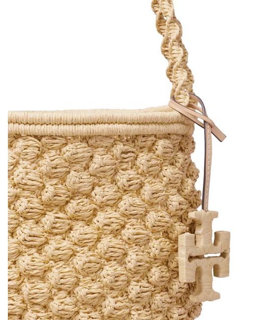 Tory Burch White Ella Hand-Crocheted Bucket Bag