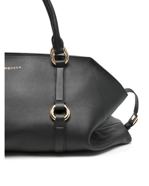 Borsa Tote Farringdon Con Anello di Alexander McQueen in Black