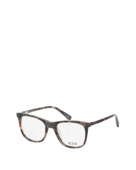 Tumi White Tortoiseshell-Effect Square-Frame Glasses