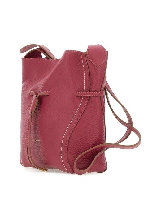 Gianni Chiarini Red Sienna Drawstring Leather Shoulder Bag