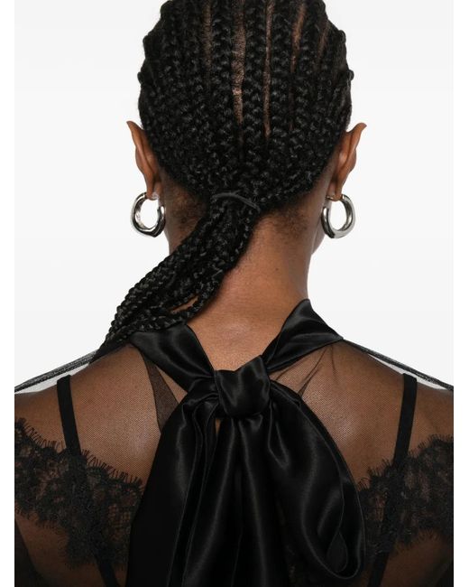 Viktor & Rolf Black Lace-Trim Blouse