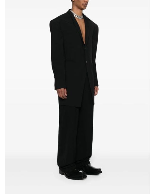 Rick Owens Black Edfu Single-Breasted Coat for men