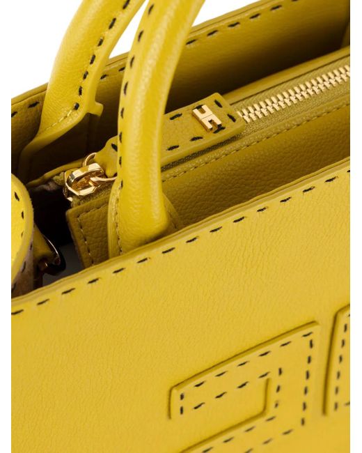 Borsa tote piccola di Elisabetta Franchi in Yellow