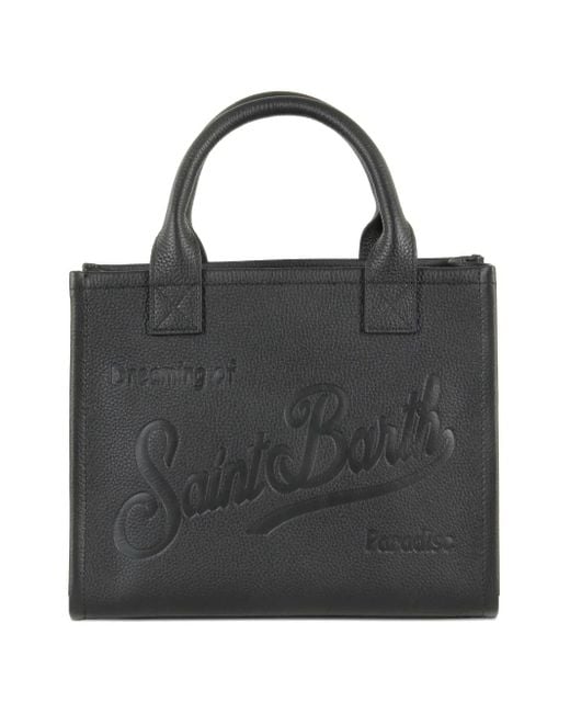 Mc2 Saint Barth Black Vanity Embossed-Logo Tote Bag
