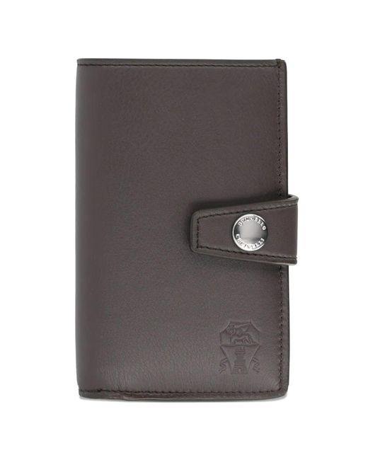 Brunello Cucinelli Gray Logo-Embossed Wallet for men