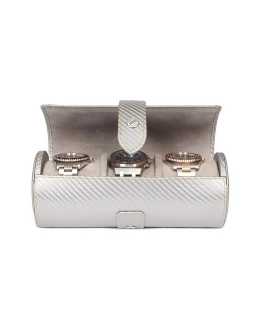 Rapport White Carbon Three Watch Roll for men