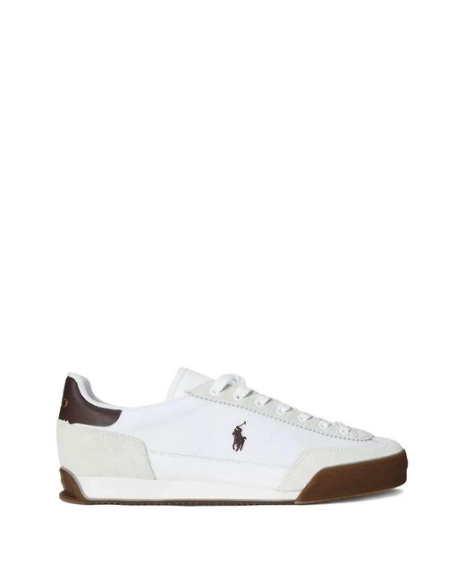 Polo Ralph Lauren White Logo-Detail Sneakers for men