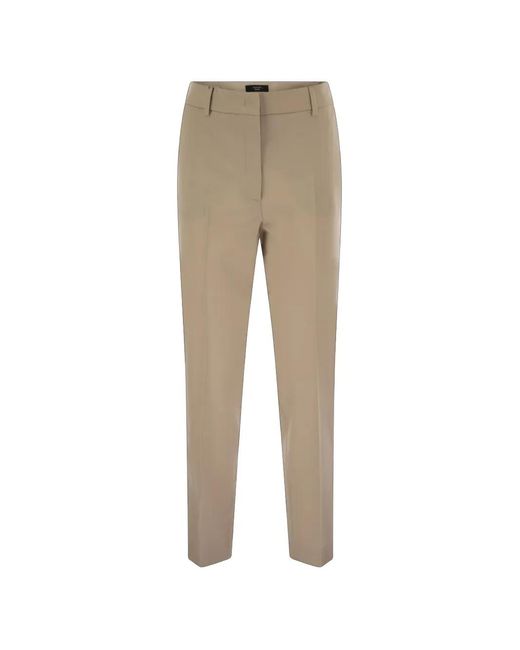 Weekend by Maxmara Geribbelde Plooibroek in het Natural