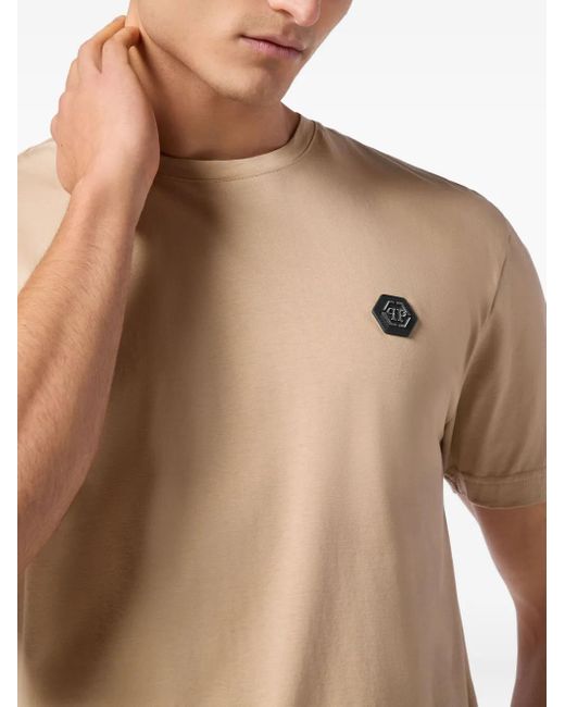 Philipp Plein Basic T-Shirt in Natural für Herren