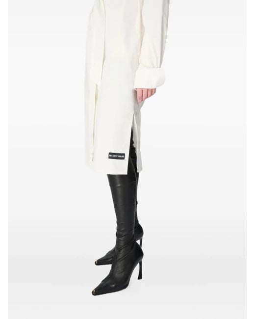 MARINE SERRE White Belted Shirt Dress