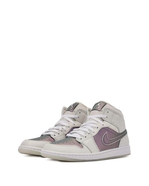 Nike Gray Iridescent Mid Trainers