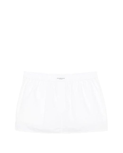 Alexander Wang White Mini Logo-Patch Boxer-Style Shorts