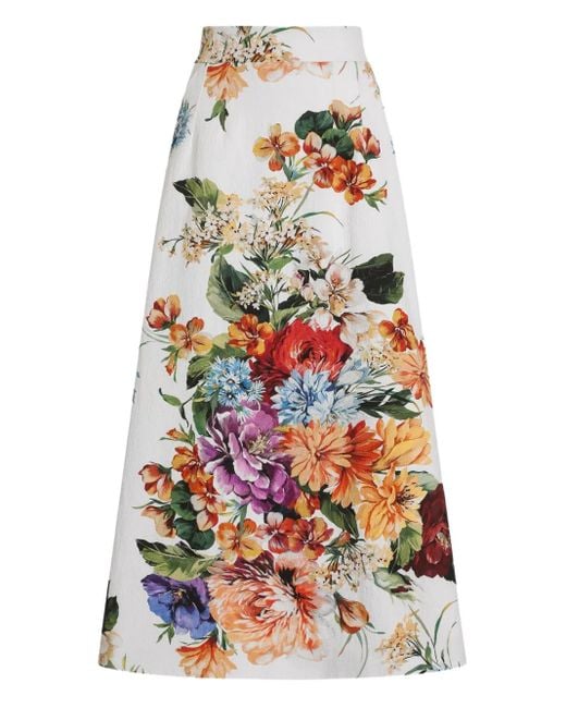 Dolce & Gabbana フローラル スカート White