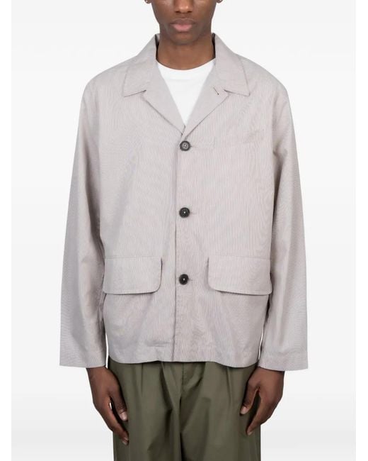 Universal Works Gray Franck Buttoned Cotton Jacket for men