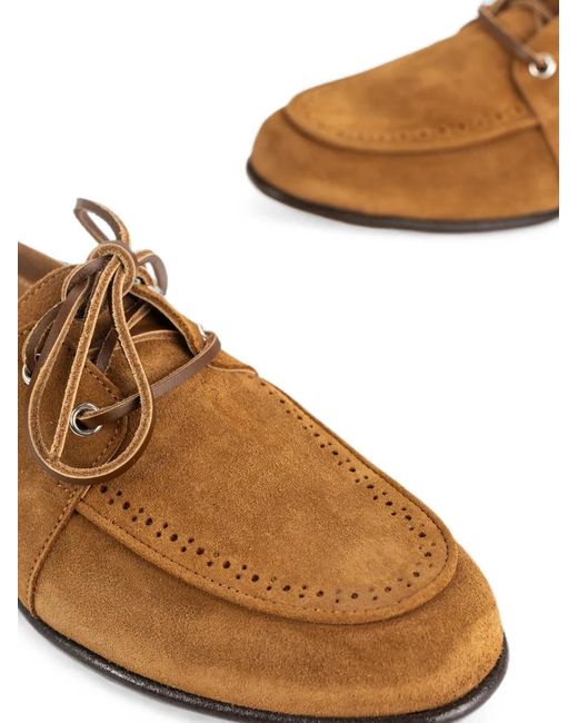 Thom Browne Brown Mocassins En Daim