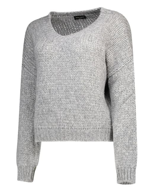 Roberto Collina Gray V-Neck Long-Sleeve Knitwear