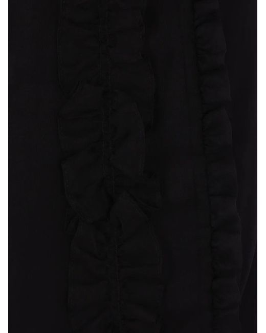 CECILIE BAHNSEN Black Ruffled Midi Skirt