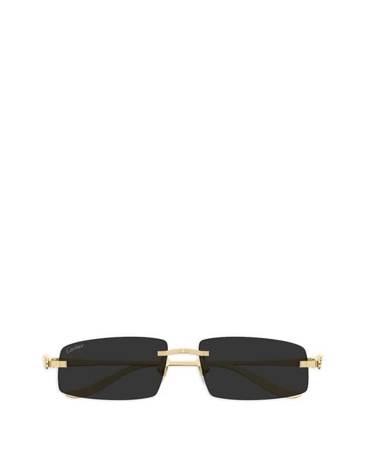 Cartier Metallic Rectangle-Shape Sunglasses