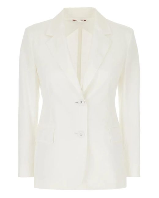 Max Mara Blazer Met Enkele Rij Knopen in het White