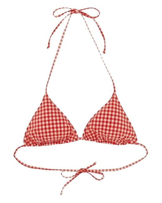 Slip Bikini A Quadretti di Mc2 Saint Barth in Red