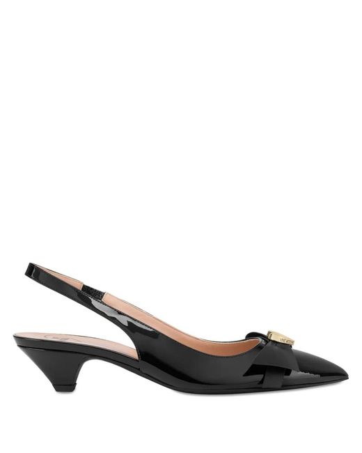 Love Moschino Black 35Mm Bow-Detail Slingback Pumps