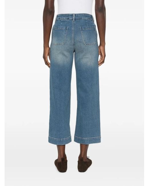 MAISON 123 Blue Mae Cropped Jeans