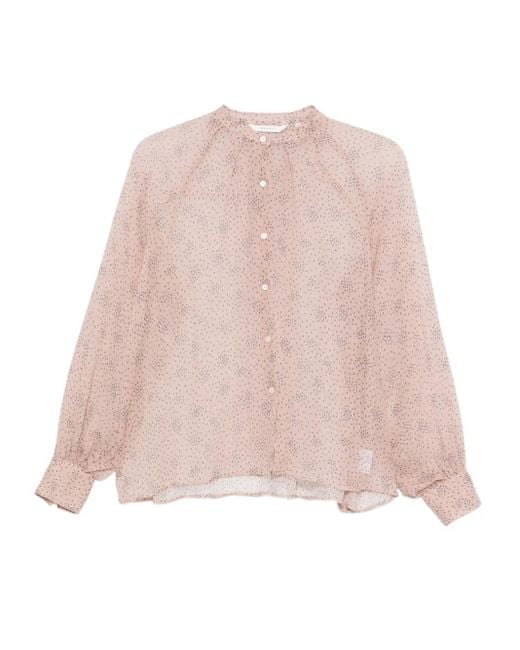 Xacus Pink Triangle-Print Buttoned Blouse
