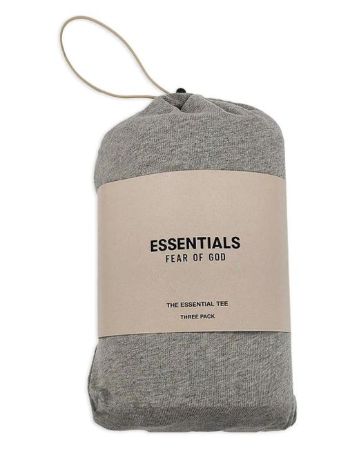 Fear Of God Gray Plain T-Shirt (Set Of Three) for men
