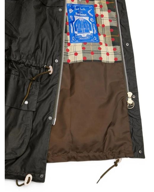 Barbour Black X Paul Smith Hooded Drawstring Jacket for men