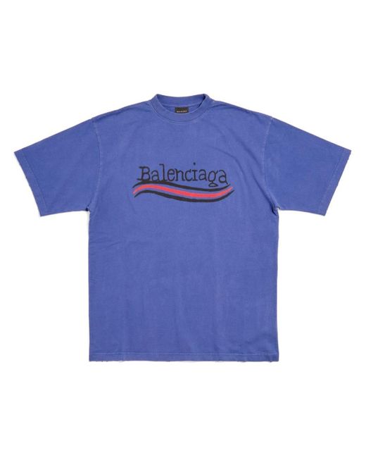 Balenciaga Hand Drawn Political Campaign T-shirt in Blue for Men | Lyst