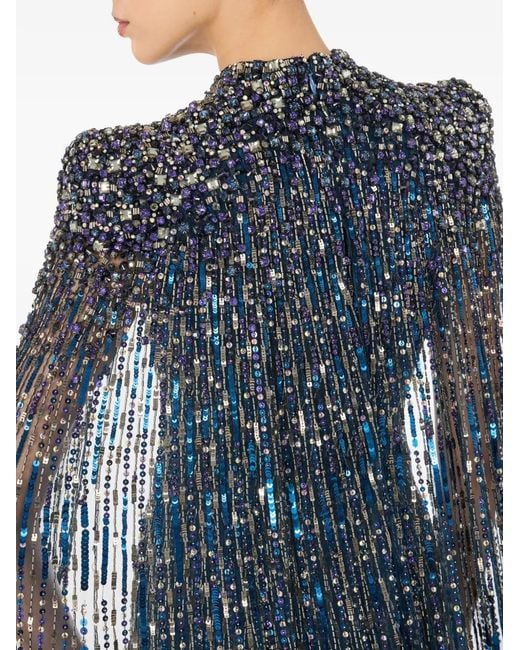 Jenny Packham Blue Opera Embellished Maxi Dress