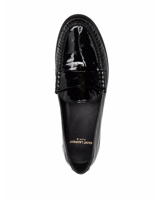 Saint Laurent Black 15 Leather Loafers