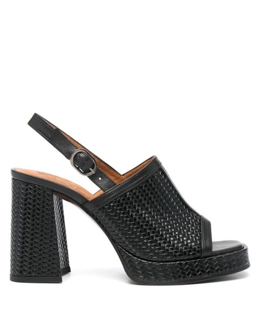 Chie Mihara Black 85mm Zimi Interwoven Leather Sandals