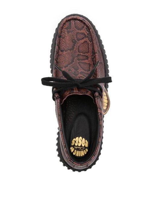Martine Rose Brown Snake-print Leather Boots for men