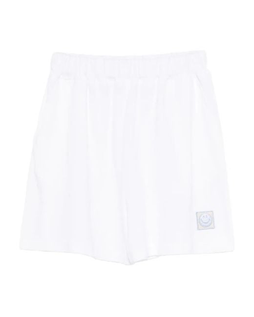 Joshua Sanders White Piquet Smiley Shorts