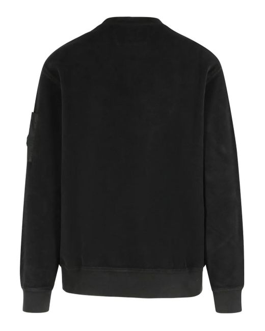 C P Company Black Pocket-Patch Crew Neck Sweatshirt for men