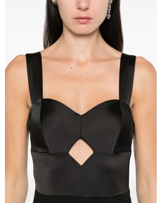 Twinset Black Sequin-Pinstripe Jumpsuit