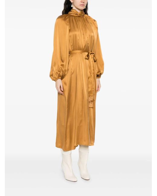 Zimmermann Orange Hypnotic Twist Sheath Midi Dress