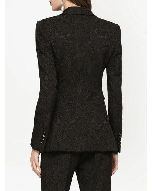 Dolce & Gabbana Black Turlington Jacquard Single-Breasted Blazer