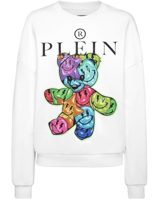 Philipp Plein White Sweatshirt mit Logo-Print