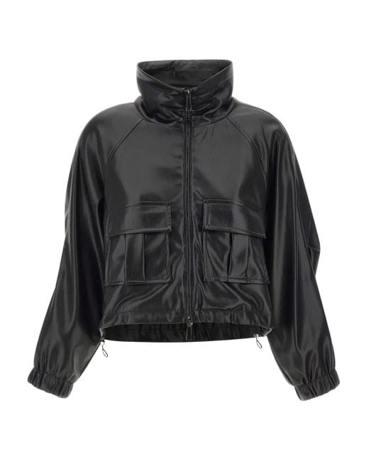 Marella Black Rollkragenjacke mit aufgesetzter Tasche