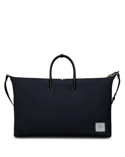 Thom Browne Blue Logo-Patch Bag