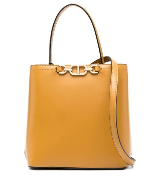 Twinset Bucket-Tas Met Kettinghengsel in het Yellow