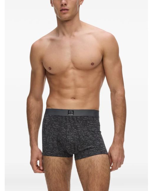 Karl Lagerfeld Black Ikon All-Over Print Boxers (Set Of Three) for men