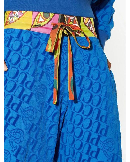 Emilio Pucci Blue Girandole-Print Track Pants