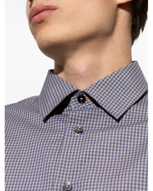 Paul Smith Purple Checked-Pattern Shirt for men